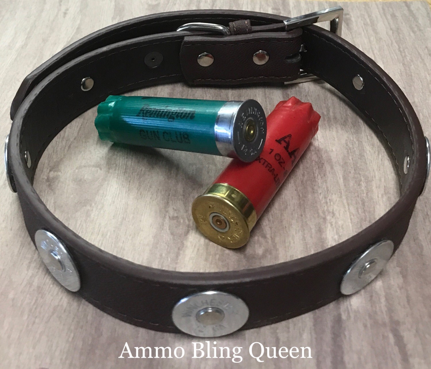 Shotgun Shell 12 Gauge Leather Dog Collar In Winchester or Etsy