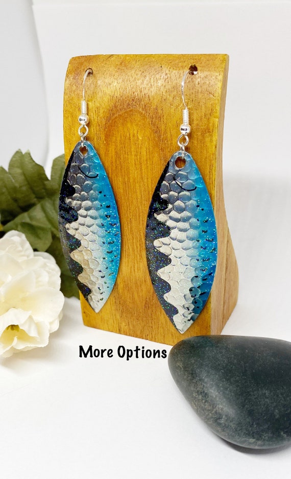 fish lure earrings Trout - Matte Silver or Antique Brass Jewelry 1.25in / 3.0cm JR Jerk Bait Earrings