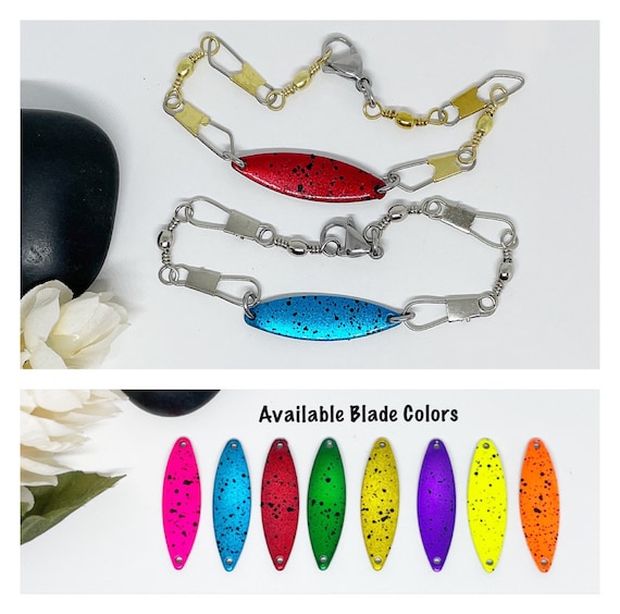 Fishing Lure Swivel Snap Spoon Bracelet Gifts for Him or Her Fishing Jewelry Trout Jewelry Colorful Bracelet Fathers Day Gifts Etsy Canada