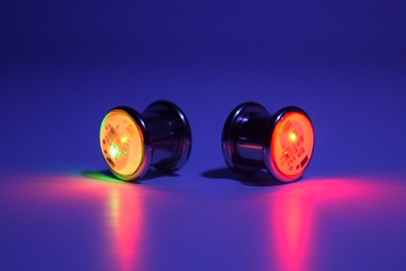 LED Light up Ear Gauge Plug Size 10mm 3/8 00g Etsy
