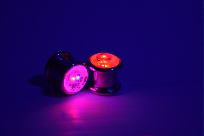 LED Light up Ear Gauge Plug Size 10mm 3/8 00g Etsy