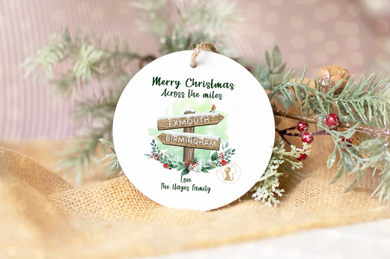 Merry Christmas Across the Miles Tree Ornament IMPORTANT  Etsy UK