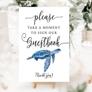 Printed Ocean Themed Wedding Table Signs - photo guest book, favour sign, sweet table sign, bespoke signs nautical, seaside, beach wedding