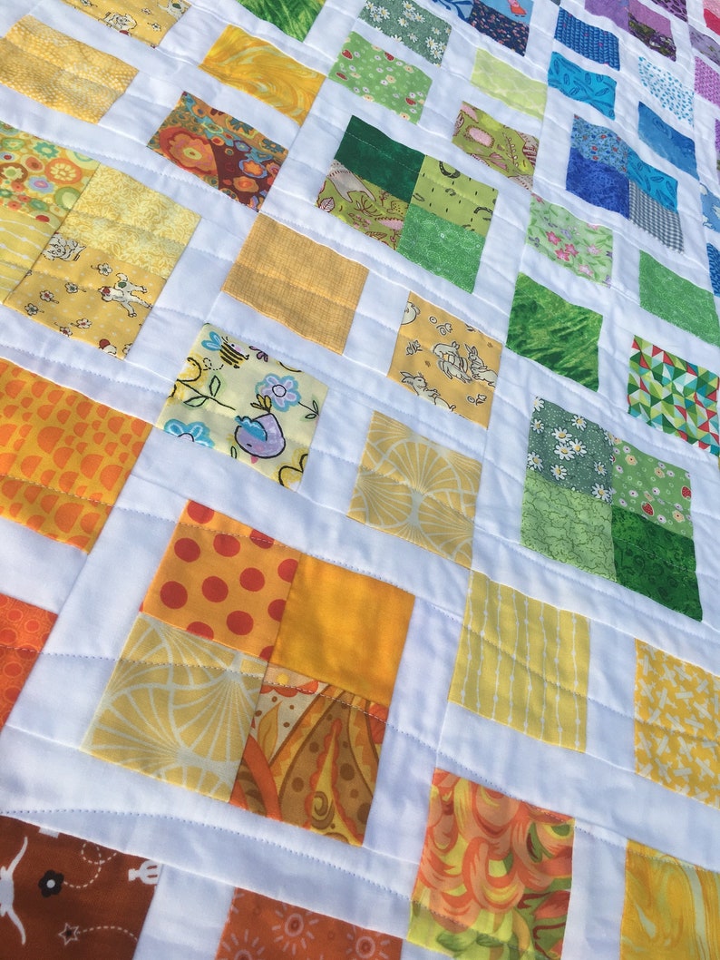 Scrappy Lattice Baby Toddler or Kid Size Quilt Free Etsy