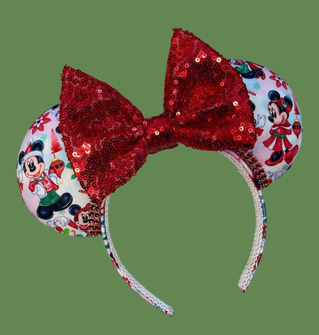 Christmas Holiday Minnie Ears Christmas Mickey Ears Epcot Etsy