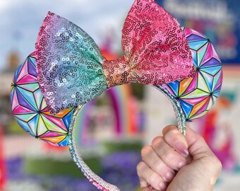 Spaceship Earth Minnie Ears, Epcot Mickey Ear Headband  display picture 2