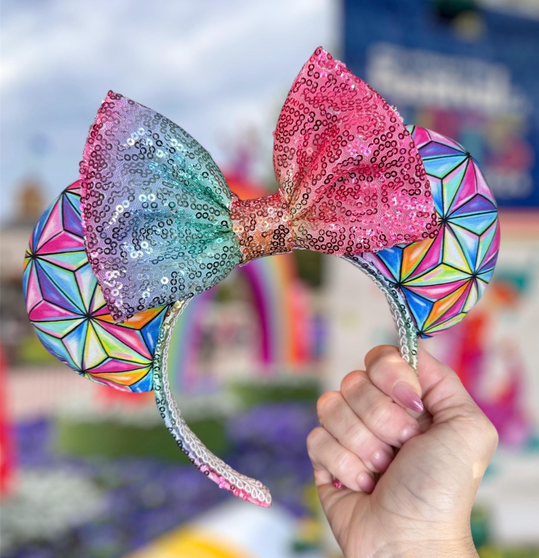 Epcot Flower and Garden Minnie Ears, Spaceship Earth Mickey  display picture 2