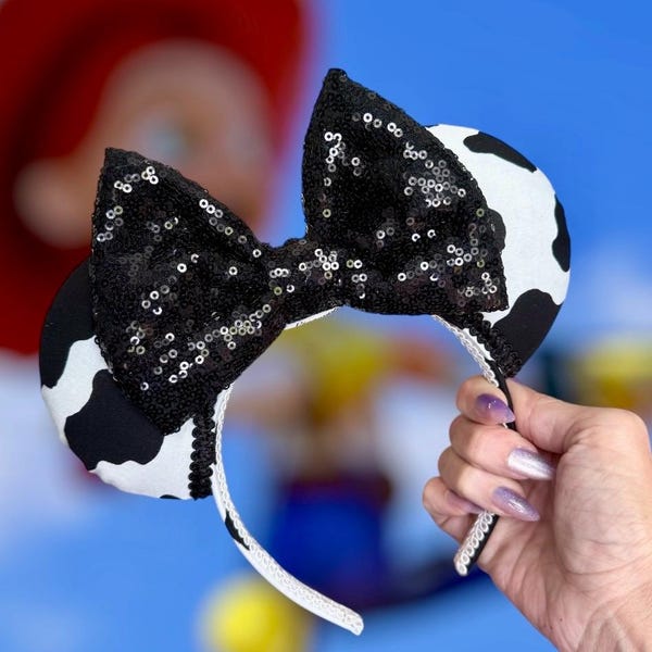 Cow Print Minnie Ears, Toy Story Mickey Ears, Cow Disney Ears