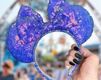 Blue and Purple Sequin Mickey Ears, Sequin Disney Ear  display picture 1