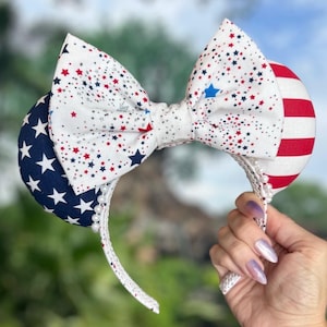 Patriotic America Ears, Red White Blue USA Minnie Ears, Epcot Mickey Ears