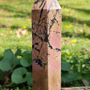 Rhodonite Tower, RHODONITE Generator, Pink Crystal Tower, Heart Chakra ...