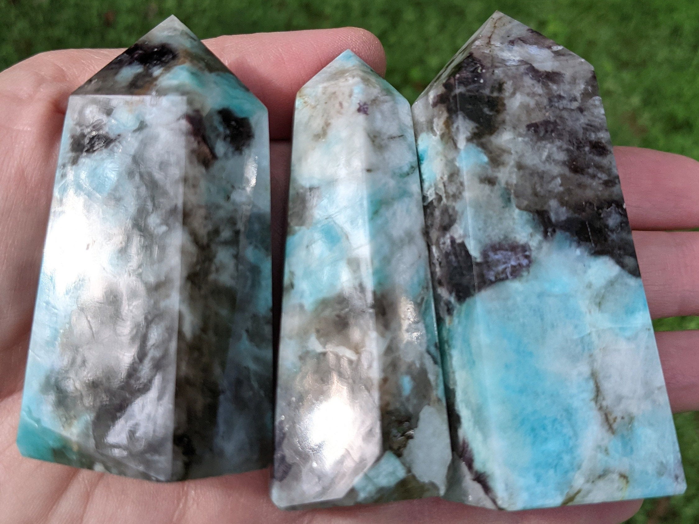 Amazonite Black Quartz and Mica Towers Amazonite Smoky | Etsy