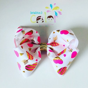 Bow girl 5”, love clip, san valentin day, valentine day bow, bow Bowtique