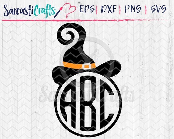 Witch Hat Monogram Frame Svg Png Eps Dxf Cut Files Etsy