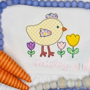 Easter Dress with Chicks Flowers and Appliqu Design