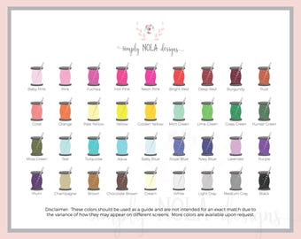 Color Chart/ Monogram Font Chart **Do not purchase** DO NOT BUY, this is for customers to see their options