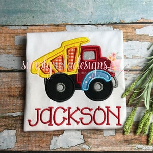 Boys Dump Truck Construction Birthday Shirt | Construction Dump Truck Birthday Shirt for Boys | Construction Theme Applique Shirt