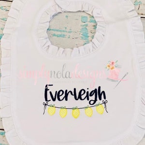 Monogram Ruffle Bib and Burp Cloth Set - Baby Girl Ruffle Bib and Burp Cloth with Monogram Personalized Baby Girl Gift