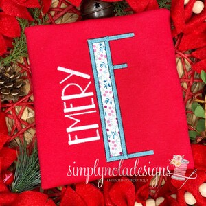 Girls Personalized Christmas Themed Initial Shirt | Custom Initial Shirt | Custom Name Shirt | Monogram Shirt | Holiday Themed Shirt | Girl