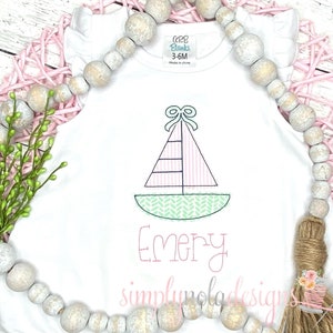 Segelboot Design Segelboot Applikation Mädchen Sommer DesignMädchen Segelboot Applikation Design - Sommer Nautik Thema - perfekt für Mädchen