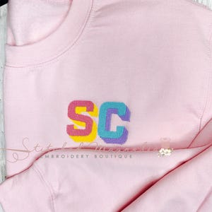 Colorful Monogram Sweatshirt | Personalized Shadow Block | Women's & Teens' Custom Apparel Gift