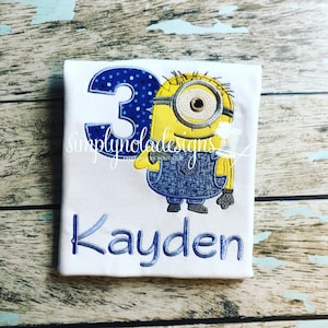 Minion Birthday Shirt for Toddler Boys - 3rd Birthday Party Tee
