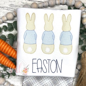 Easter Bunny Embroidery Shirt | Boys Easter Shirt | Cottontail Embroidered Shirt | Bunny Shirt for Boys | Personalized Easter Shirt