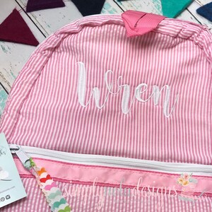 Sac à dos en seersucker personnalisé pour fille - Cartable personnalisé pour garçons - Sac à langer et cartable pour la rentrée des classes pour enfants - Meilleure idée cadeau