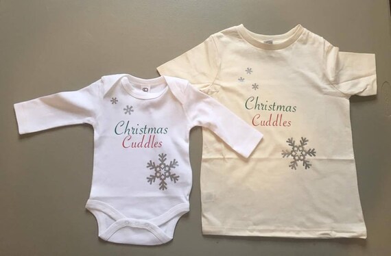 Cat with Christmas Tree Baby Onesie Organic Cotton Funny Soft Baby Long Sleeve Romper