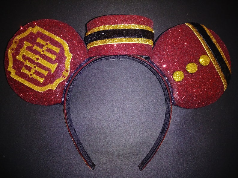 Hollywood Tower Hotel Tower of Terror Mouse Ears Available with Bell Hop Hat or Gold Sequin Bow image 4