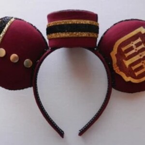 Hollywood Tower Hotel Tower of Terror Mouse Ears Available with Bell Hop Hat or Gold Sequin Bow Non-Glitter