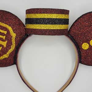 Hollywood Tower Hotel Tower of Terror Mouse Ears Available with Bell Hop Hat or Gold Sequin Bow With Hat