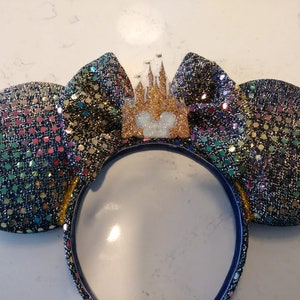 Castle & Fireworks Sky Disney Inspired Mouse Ears !!!