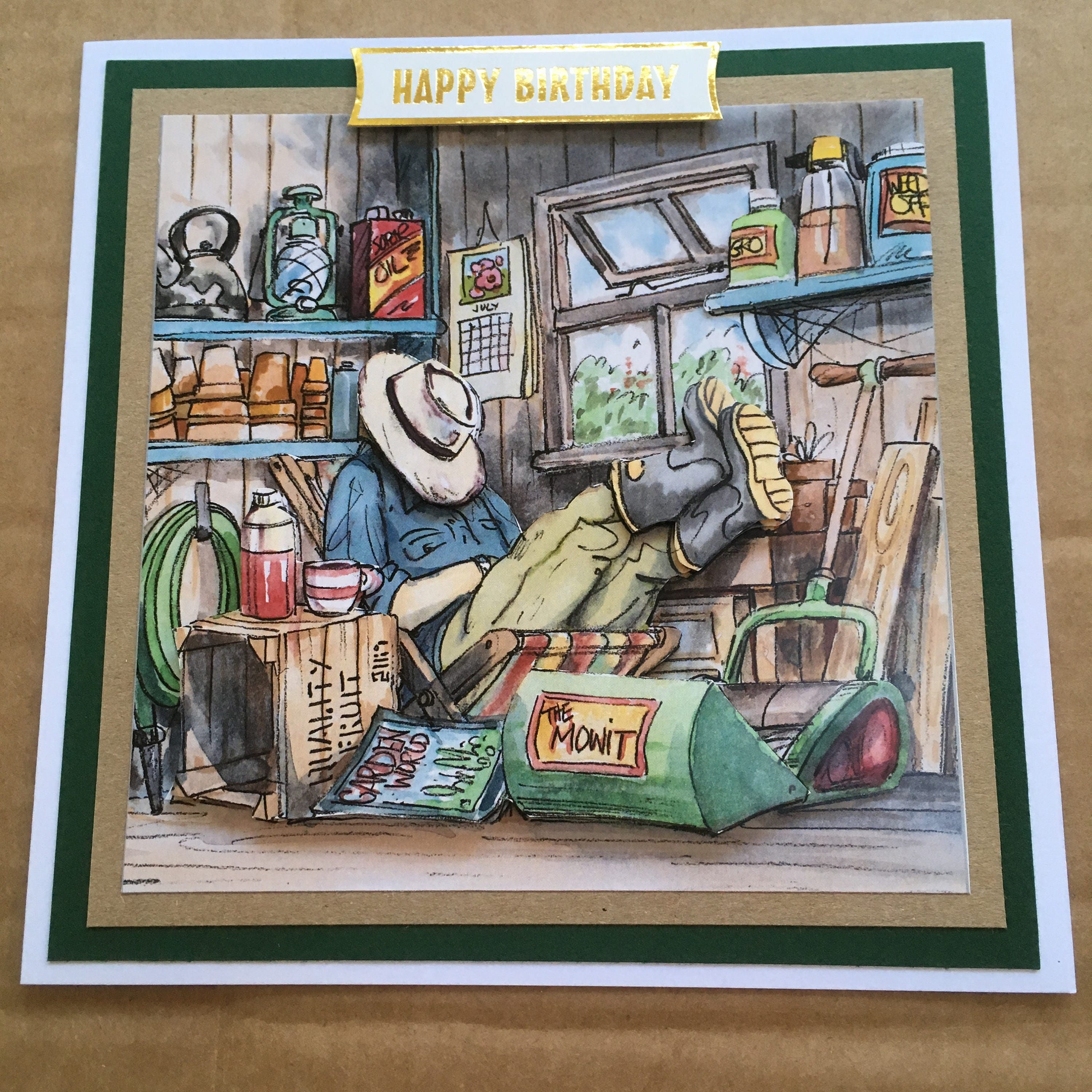 Fait A La Main Joyeux Anniversaire 3d Decoupage Abri De Etsy