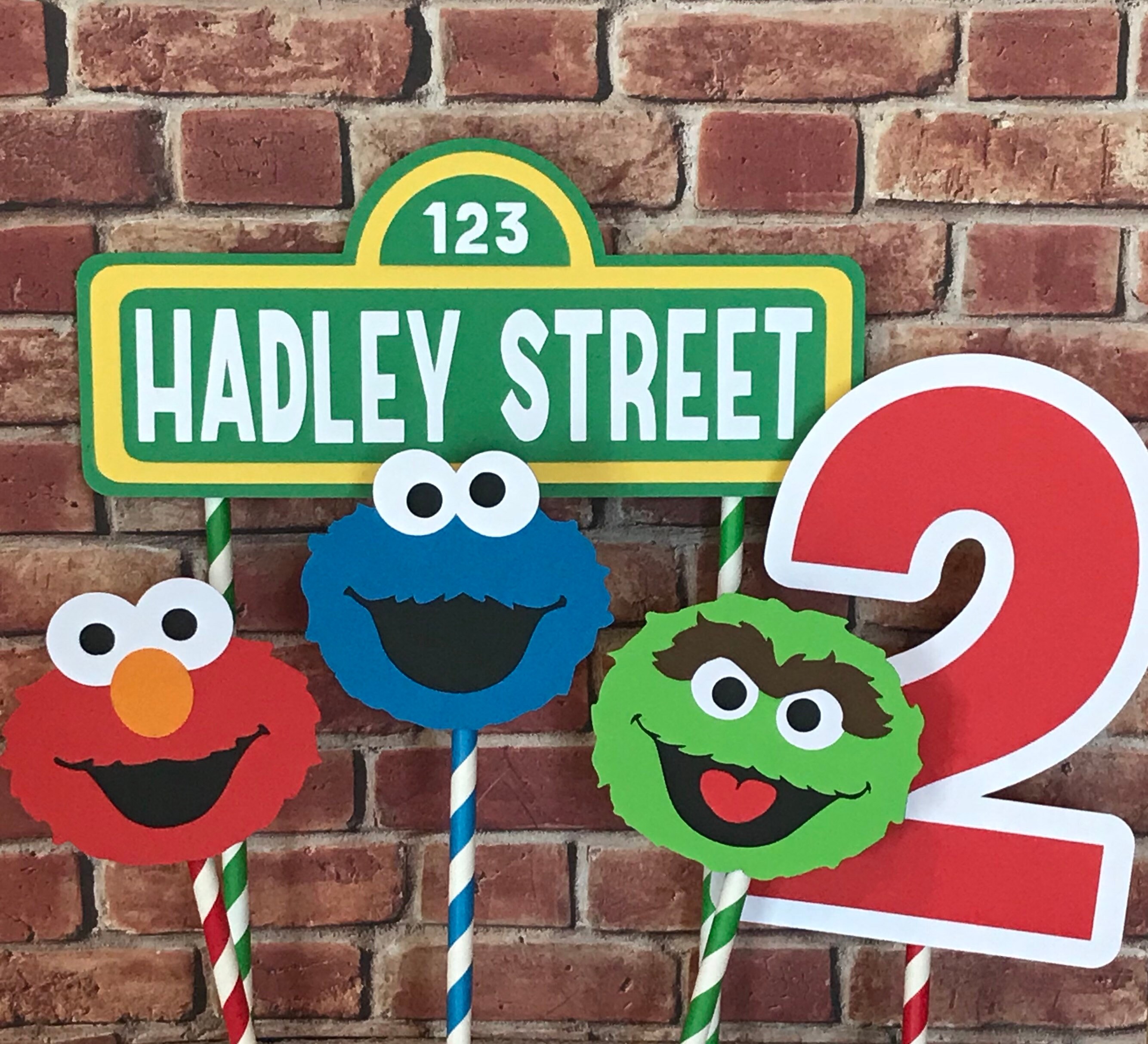 Sesame Street inspired cake toppers/ cake banner / elmo smash Etsy
