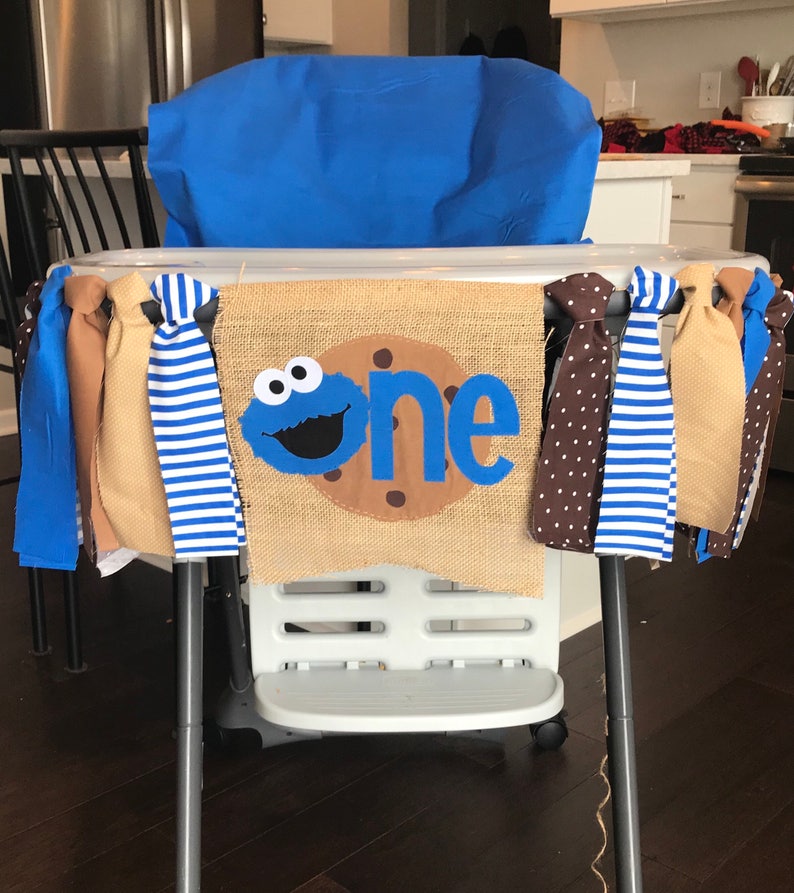 Cookie Monster Highchair Banner High Chair First Birthday