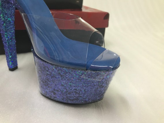Pole Dance Shoe Glitter Protectors for Open Toe Pleasers 6 Heel 1