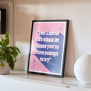 Digital Download Dolly Parton | Art Print | Dolly Parton Quote | Country Art Print | Housewarming Gift | Gallery Wall | Brave Enough Art