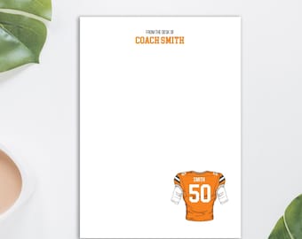 Personalized Football Notepad | Gift for Coaches | Personalized Notepad | Football Season Notepad | Custom Fall Notepad | Lined or Unlined