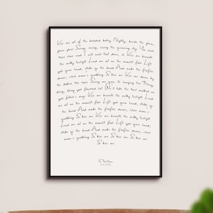Gepersonaliseerde poster met handgeschreven songteksten | Muurkunst | Nummer | Cadeau voor koppels | Aangepast eerste dansnummer | Jubileumcadeau | Huwelijkscadeau