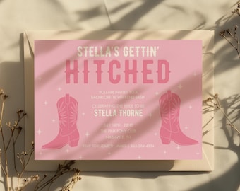 Cowboy Boots Digital Download Bachelorette Party Invitation | Bridal Shower Invitation | Southern Nashville Invitation | Editable in Canva