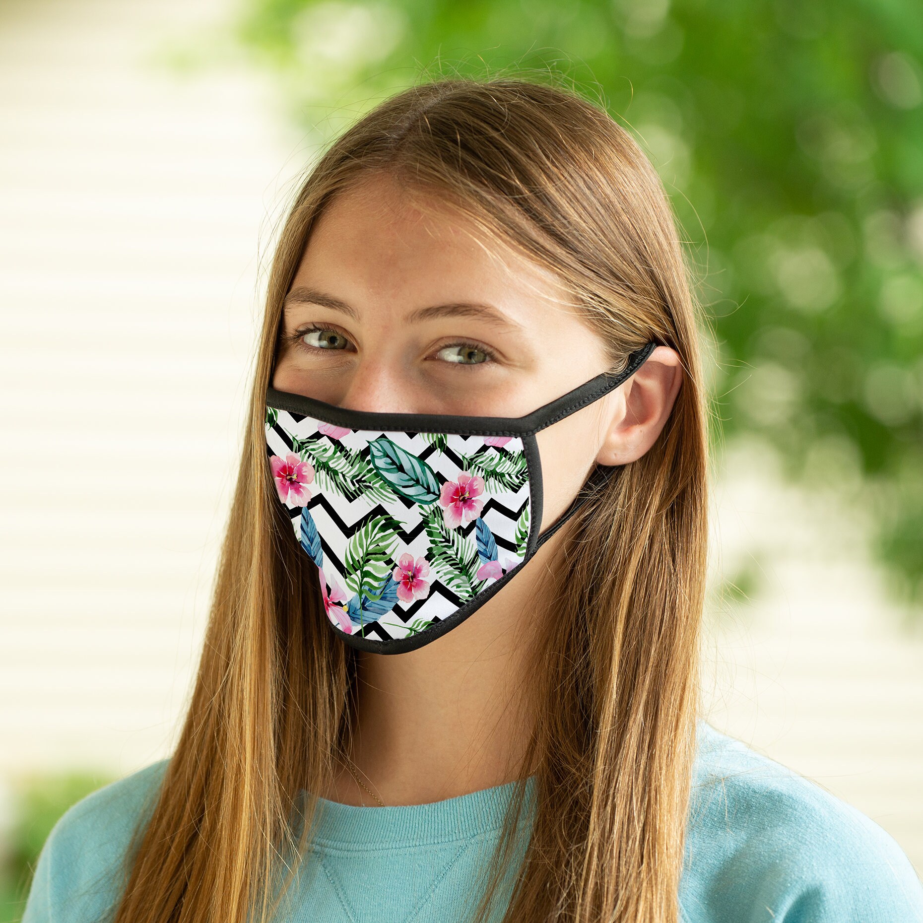 Trendy Girls Face Mask // Custom Mask //Trendy Mask //Tropical Etsy