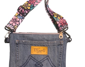 Flower Power Pouch | Crossbody Bag | Denim