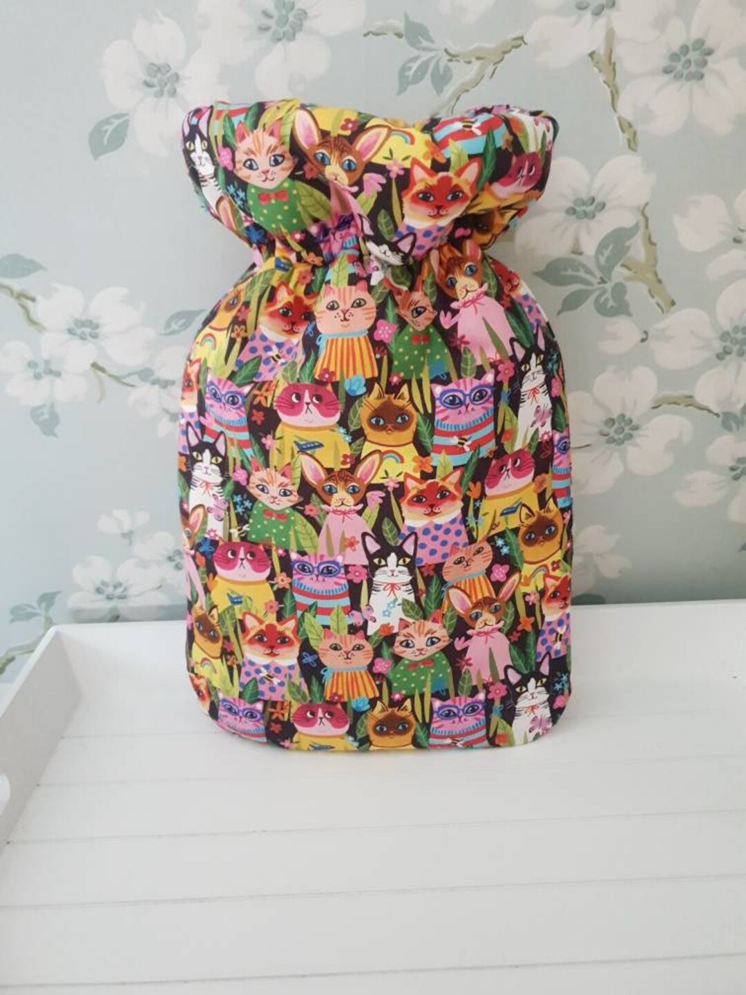 Cat Hot Water Bottle Cover with or Without Bottlepuddy Cats Etsy UK