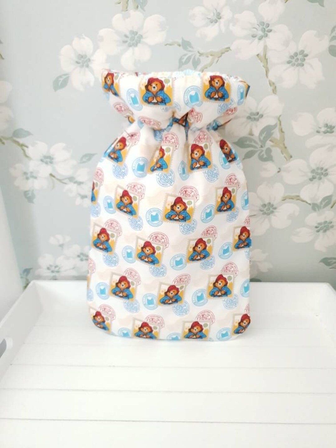 Paddington Bear Hot Water Bottle Cover, Handmade Quality Cotton Hot Water Bottle Cover with or