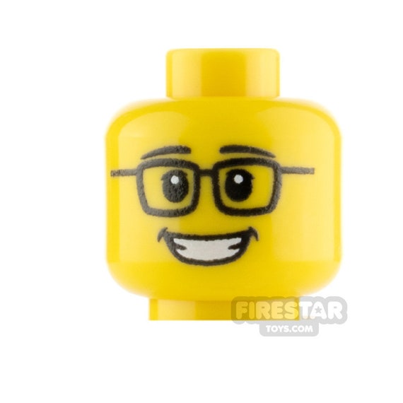 5 New Lego Mini figure Heads mini figs crafts jewellery resale glasses eye brow 