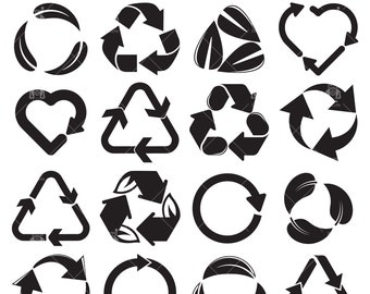 Recycle symbol, recycle svg icons, ecology, eco friendly, renewable, biodegradable, compostable clip arts vector file svg, eps, ai, pdf, png