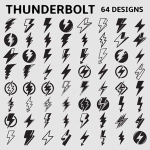 Bolt/ thunderbolt symbol/ bolt clip arts/ thunderbolt svg/ thunderbolt icons set Vector Digital File svg, eps, ai, pdf, dxf, png