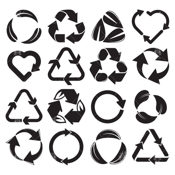 Recycle symbol, recycle svg icons, ecology, eco friendly, renewable, biodegradable, compostable clip arts vector file svg, eps, ai, pdf, png