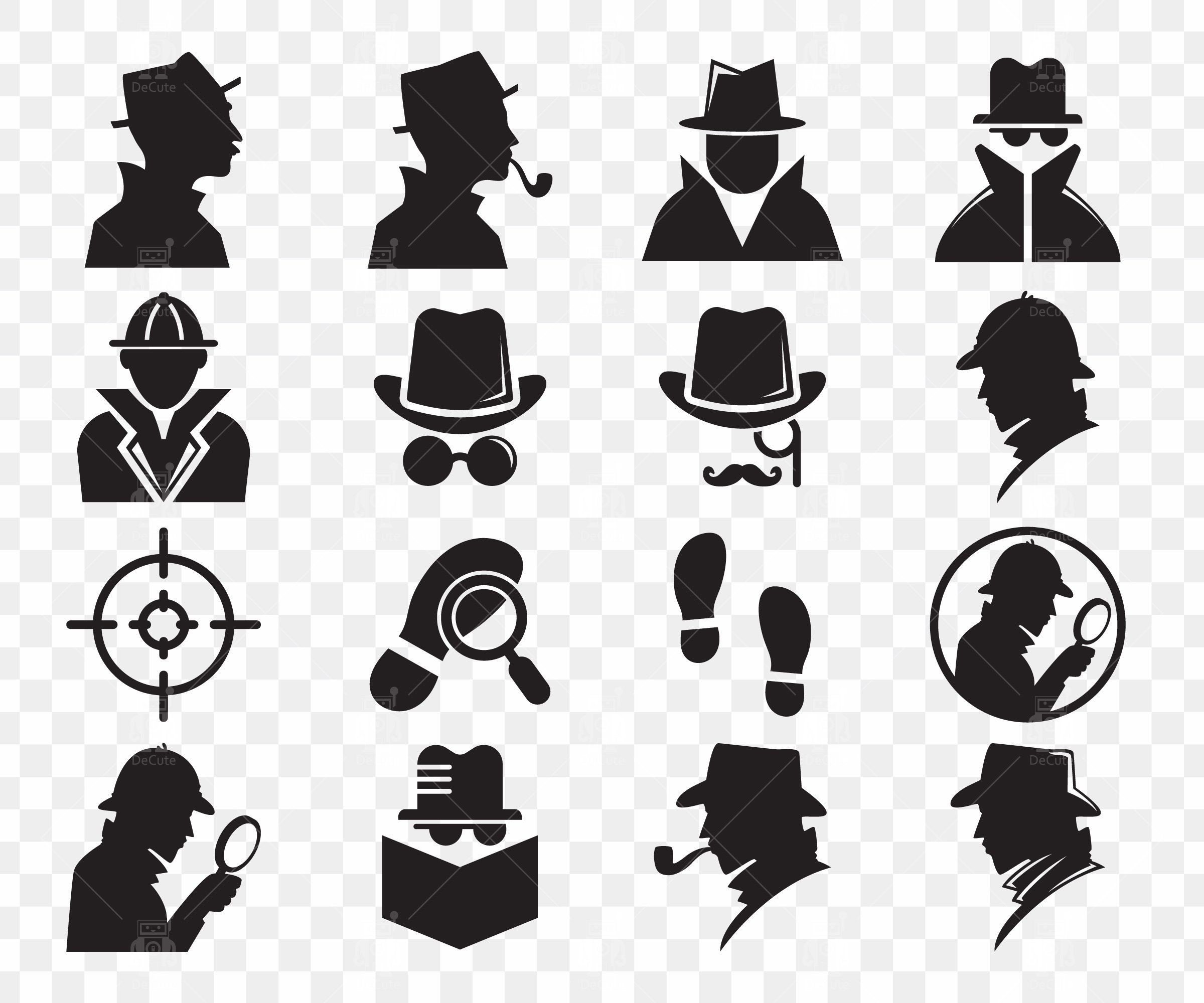 Sherlock Holmes Black Silhouette, Sherlock Profile, Smoking Pipe,  Detective, Spy and Inspector Clip Arts Vector Svg, Eps, Dxf, Ai, Pdf, Png -  Etsy